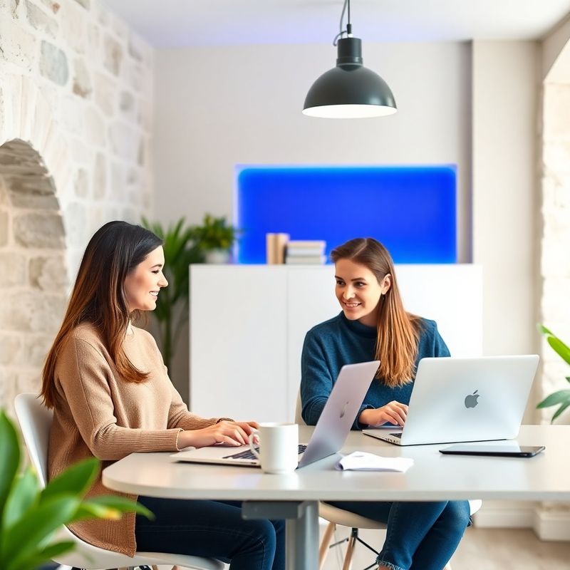 Petite équipe travaillant dans un bureau strasbourgeois lumineux